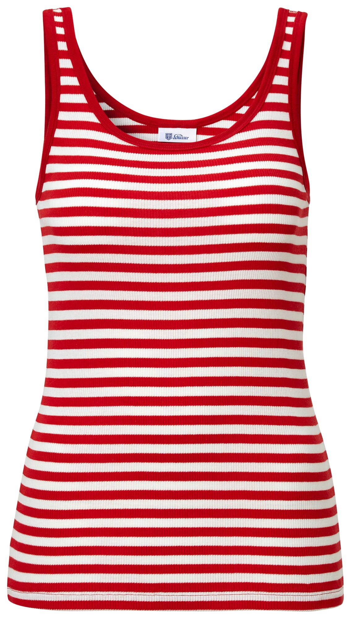 Ladies tank top curled, Red-White