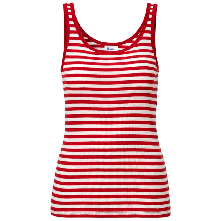 Ladies tank top curled, Red-White