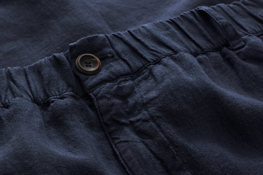 Herren-Leinenhose Dunkelblau, Detailsicht