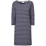 Robe en tricot milleraies pour femme Bleu-blanc