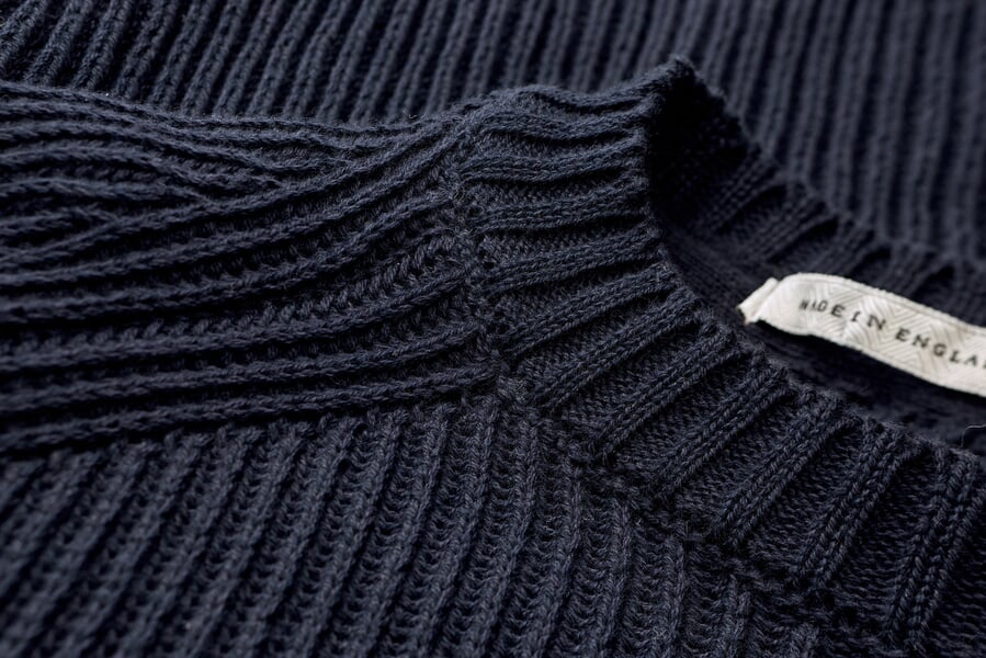 Herren-Strickpullover Dunkelblau, Detailsicht