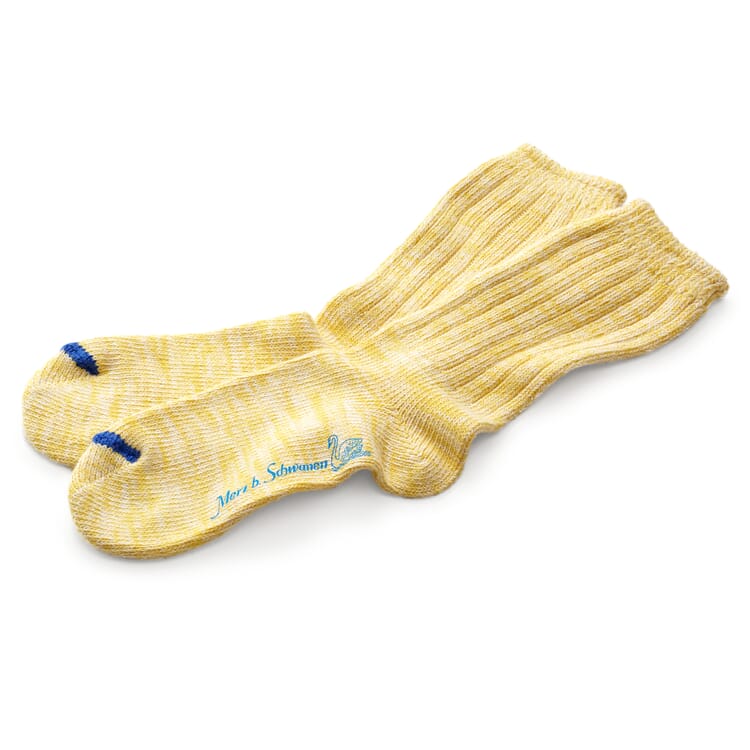 Unisex-Socke, Gelb-Natur-Melange