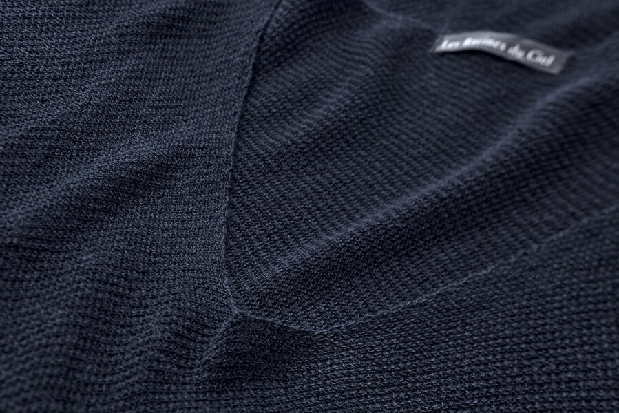 Robe en tricot de lin pour femme Bleu foncé, vue détaillée