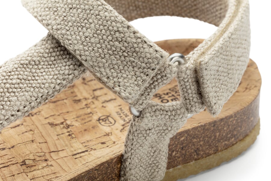 Hanfsandale Unisex Natur, Detailsicht