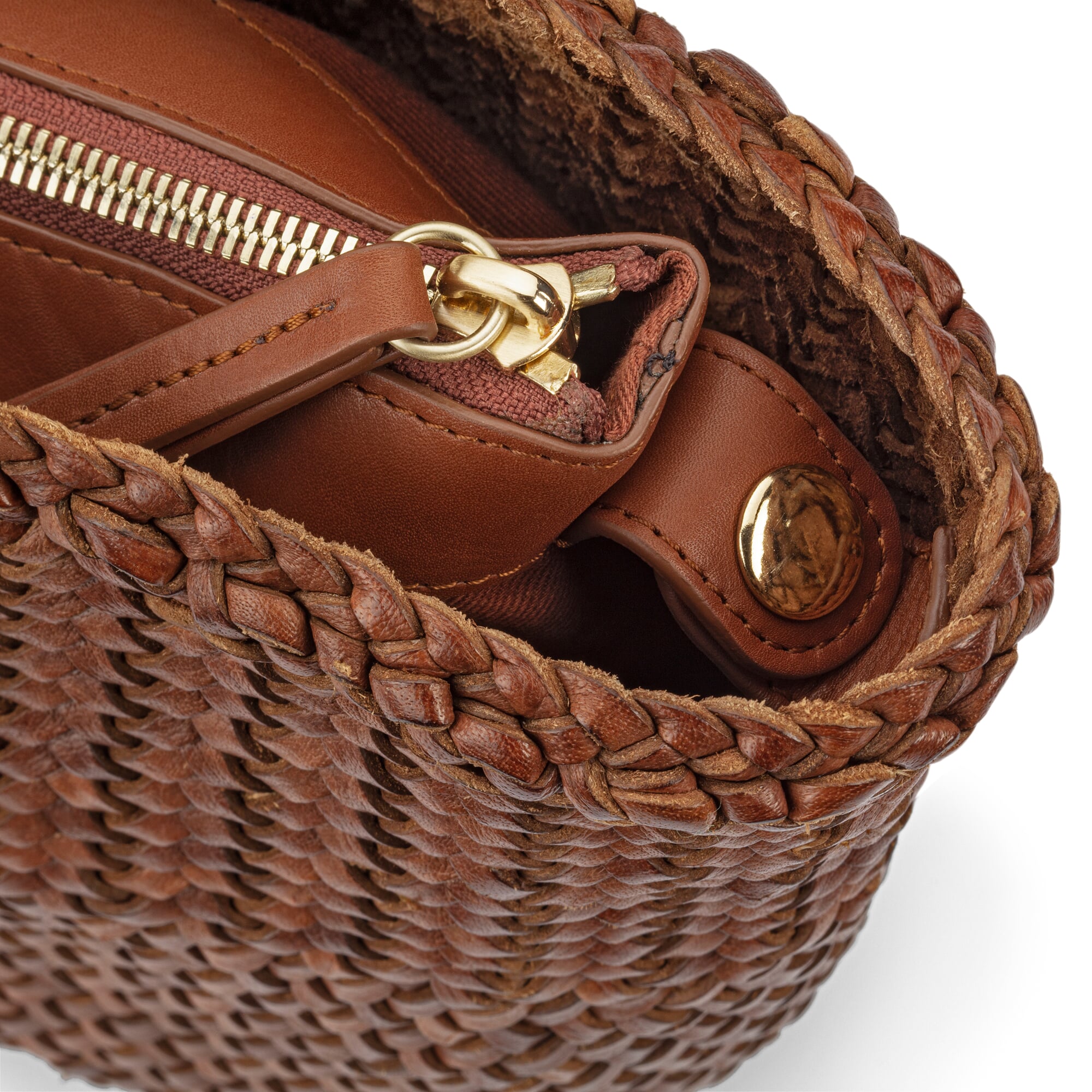 Sac à main tressé détail noeud marron clair femme | La Halle