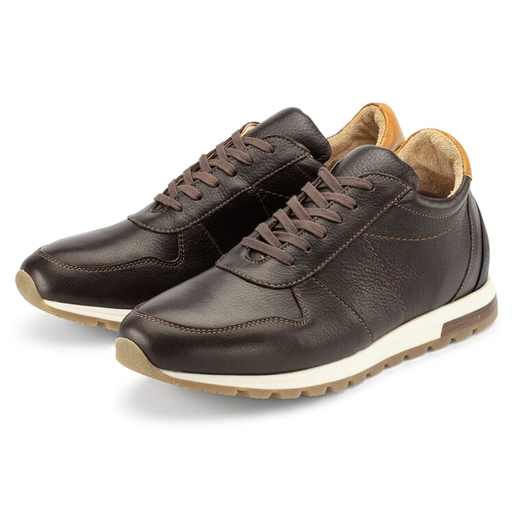 Men's lace-up shoe, Brown-black
