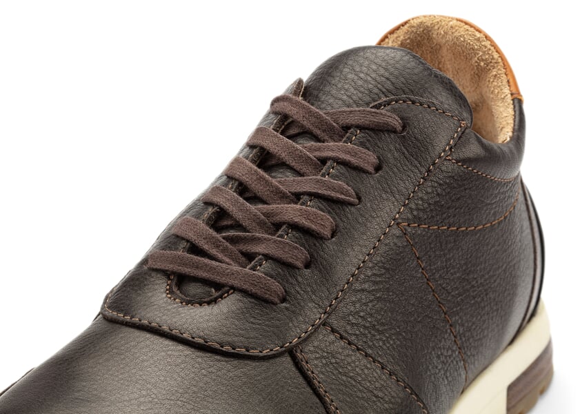 Herren-Schnürhalbschuh Braunschwarz, Detailsicht