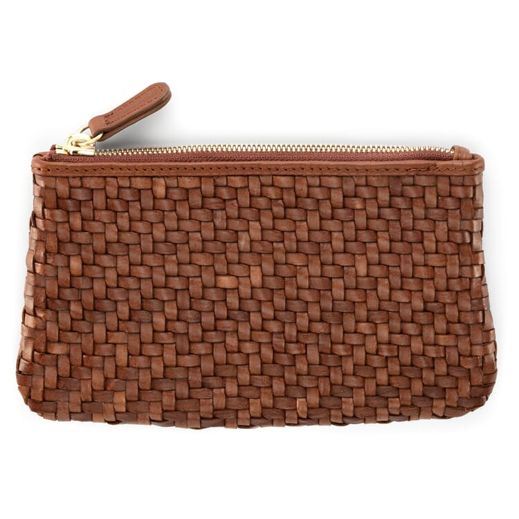 Pochette en cuir tressée pour femme
