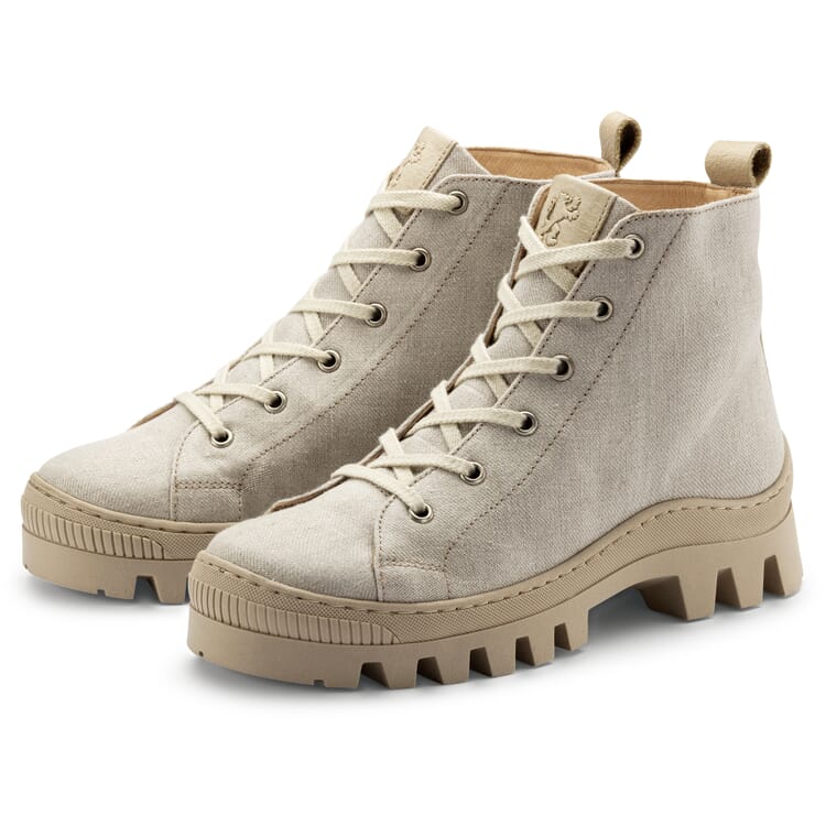 Ladies lace-up boot, Light beige