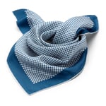 Ladies knitted scarf silk Blue-White