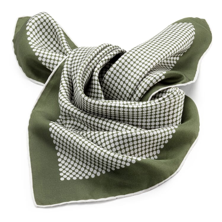 Ladies knitted scarf silk, Green-White