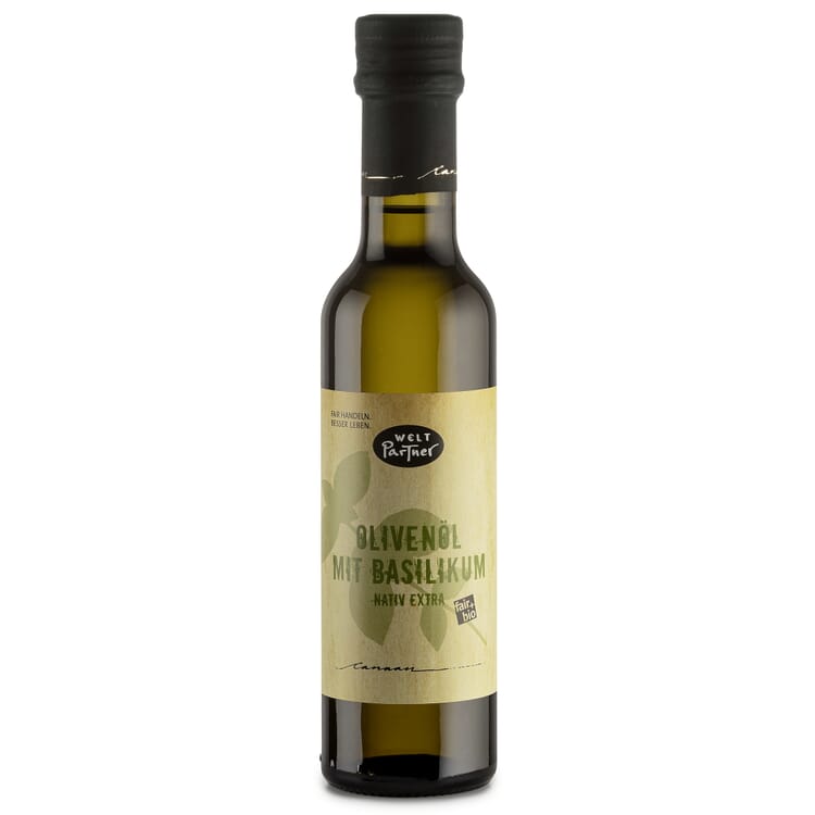 Bio-Olivenöl mit Basilikum