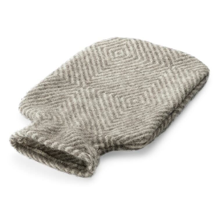 Housse de bouillotte motif losange, Gris clair