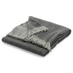 Couverture en laine vierge Mérinos Gris foncé-gris clair