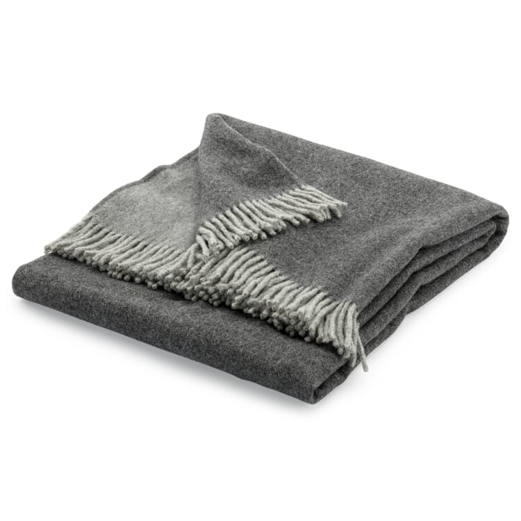 Couverture en laine vierge Mérinos, Gris foncé-gris clair
