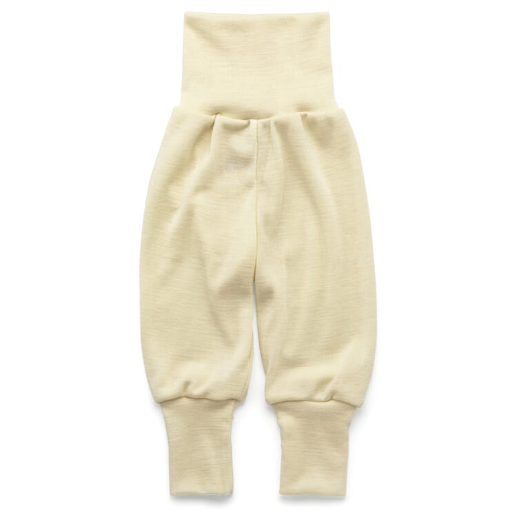 Pantalon pour bébé en laine mérinos et soie, Nature