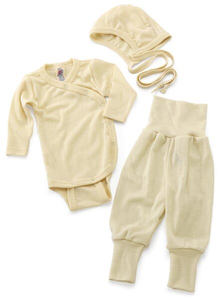 Baby-Wickelbody Merinowolle-Seide Natur