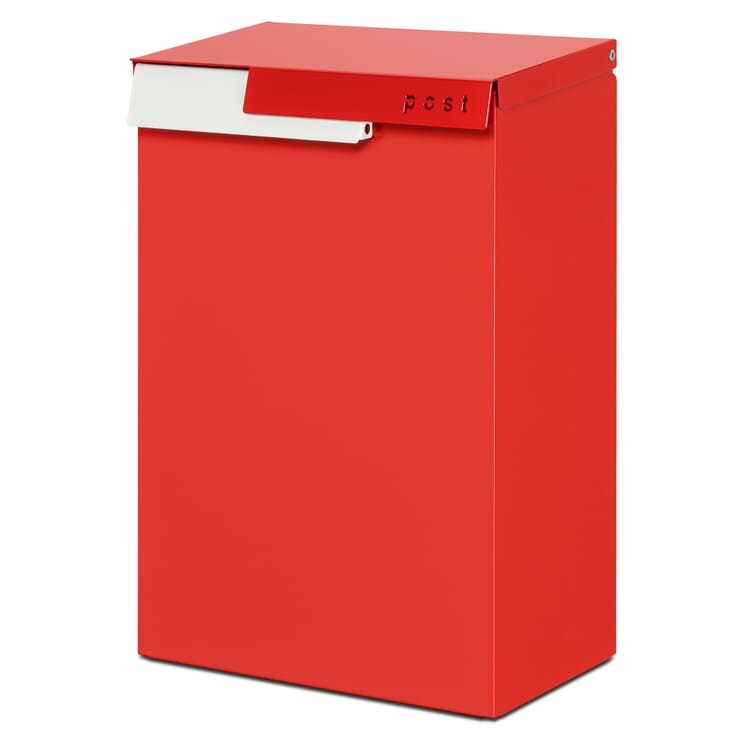 Mailbox Cato, Pure red / Traffic white