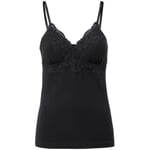 Ladies bra shirt with lace Black