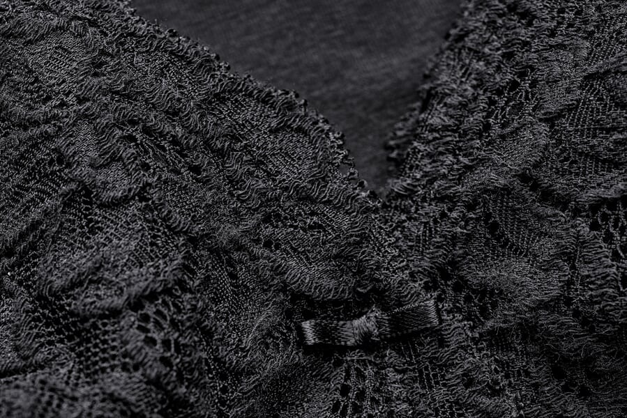 Chemisette-soutien-gorge pour femme avec dentelle Noir, vue détaillée