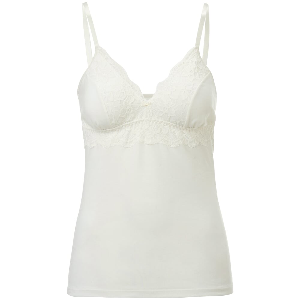 Ladies bra shirt with lace, Cream Manufactum