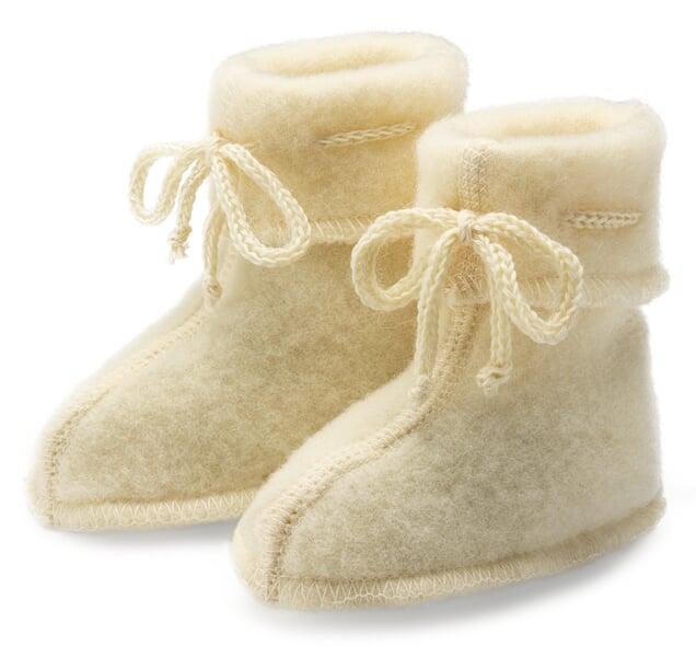 Merino Fleece Baby Shoes Natural