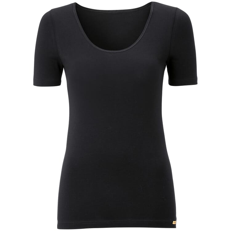 Dames-T-shirt met korte mouwen, Zwart