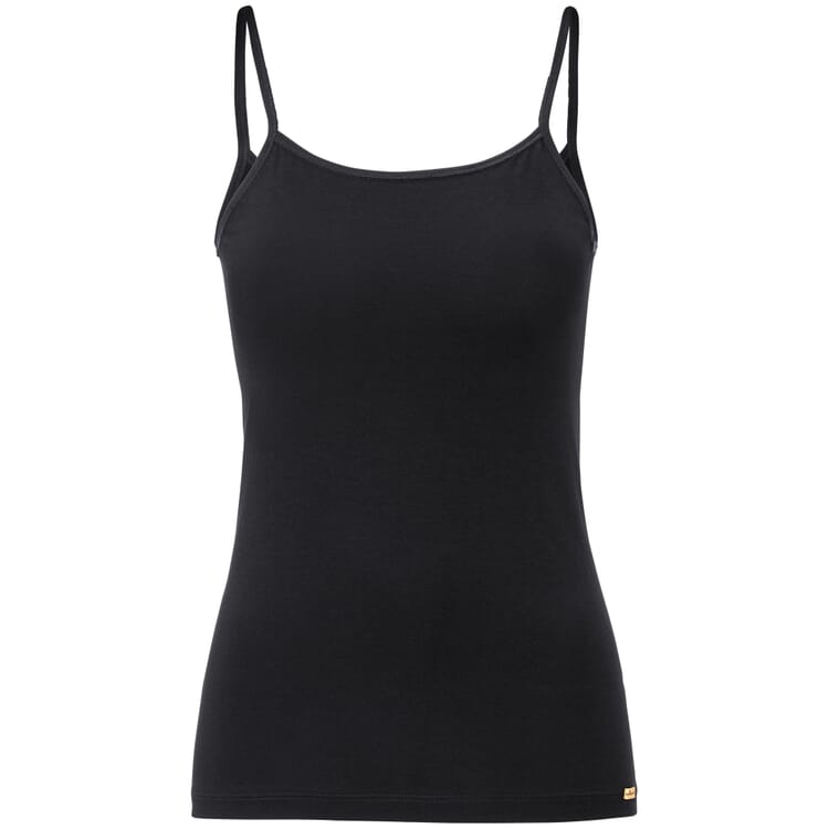 Maillot de corps femme à bretelles spaghetti, Noir