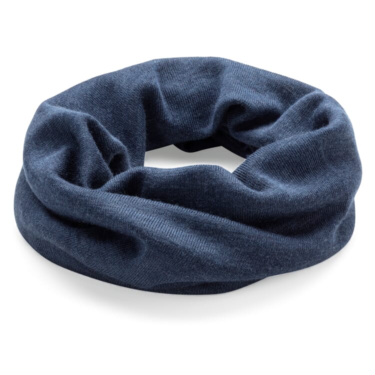 Écharpe tubulaire pour enfants en laine mérinos et soie, Bleu