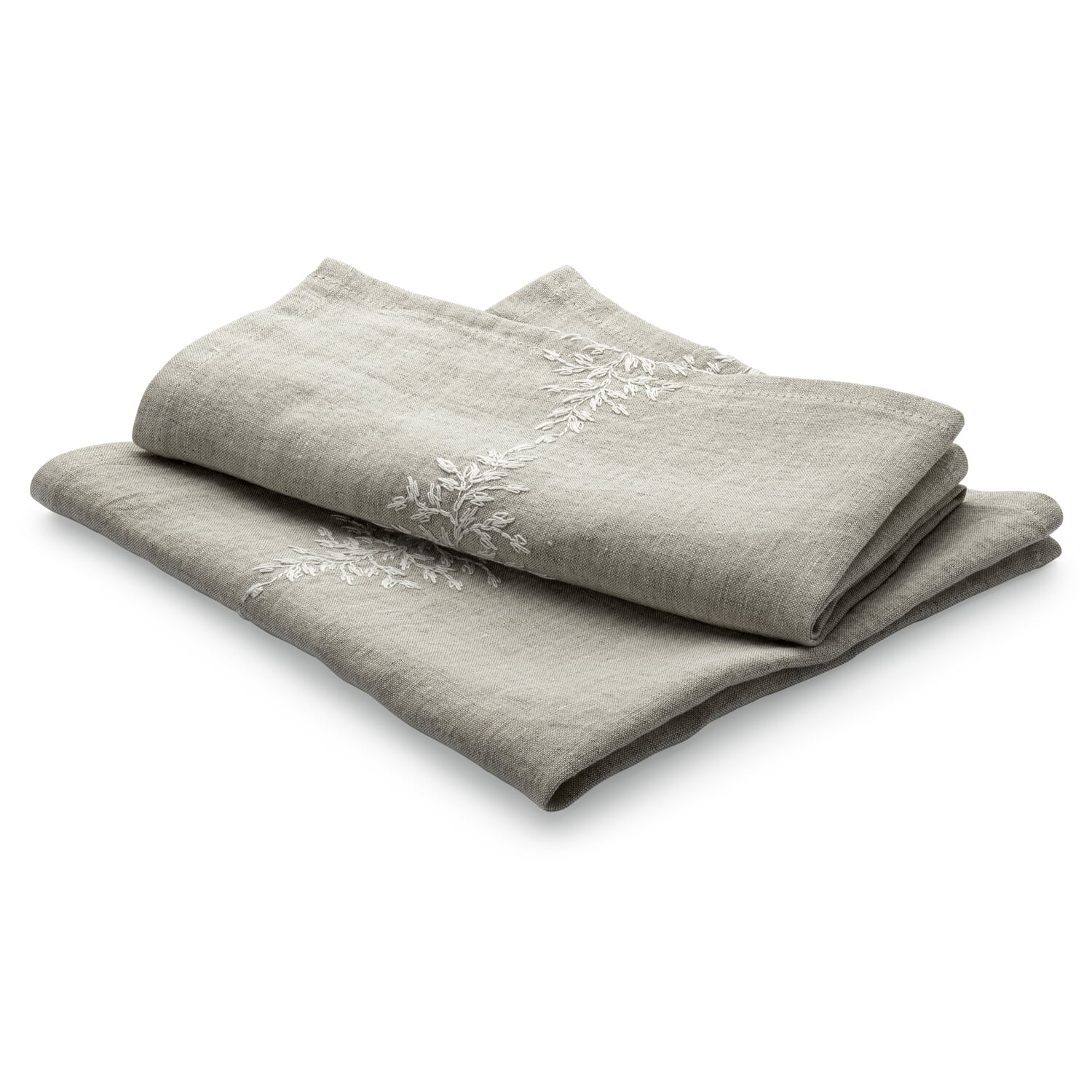 Serviette Leinen Blätterränke, Natur, (2 Stück)
