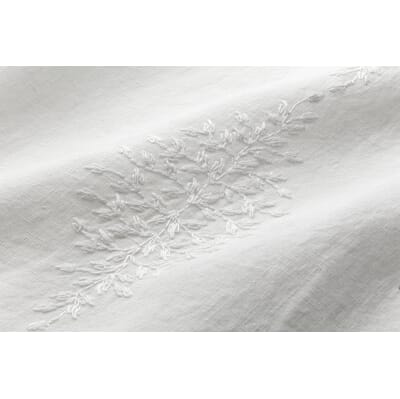Tischläufer Leinen Blätterranke, Weiß | Manufactum