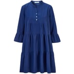 Ladies tunic dress seersucker Blue