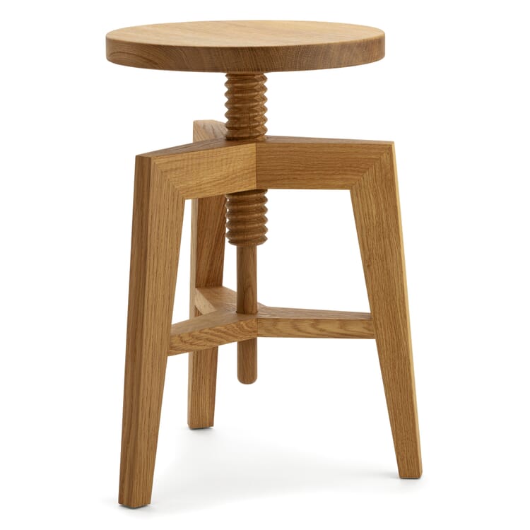 Sgabello con fuso in rovere