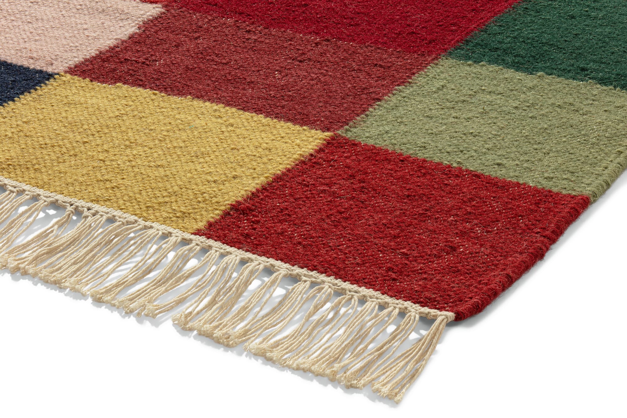 Hand-Woven Turkish Flatweave Reversible Kilim Wool Rug (Size