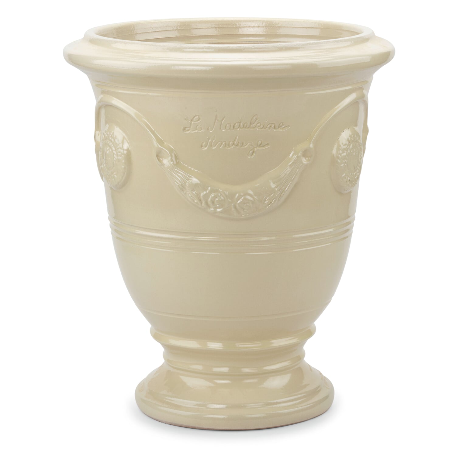 Jardinière Vase d'Anduze, Blanc crème, Grand Manufactum