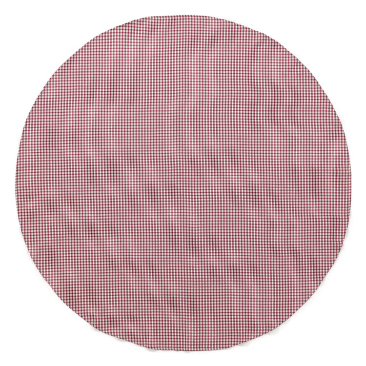 Round tablecloth red and white checkered