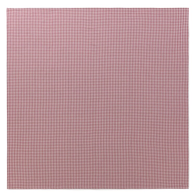 Mantel a cuadros rojos y blancos, 135 × 135 cm