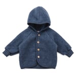 Kids jacket virgin wool fleece Blue melange