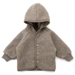 Kids jacket virgin wool fleece Brown melange