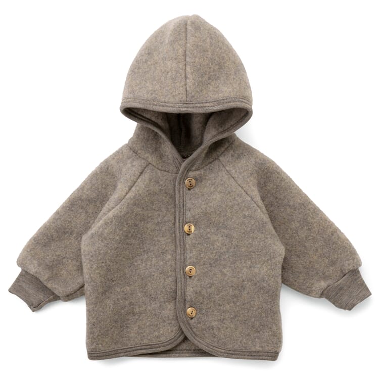 Veste pour enfants en laine vierge polaire, Marron-mélange