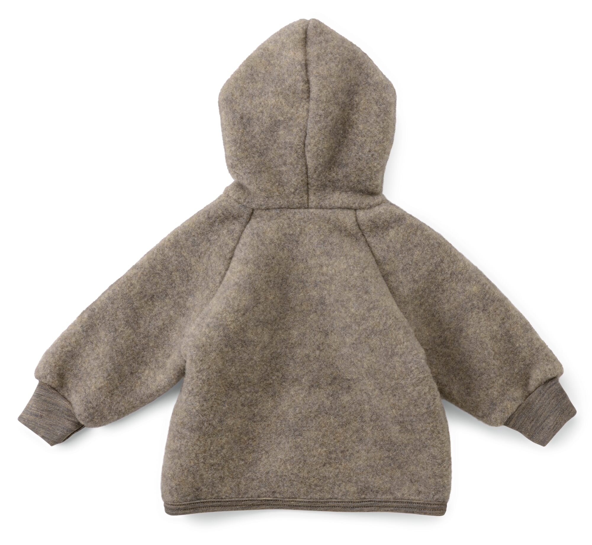 Kids jacket virgin wool fleece, | Brown melange Manufactum