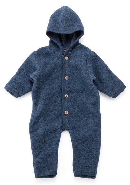 Children's Virgin Wool Fleece Overall Blue Melange