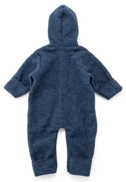 Kinder-Overall Schurwollfleece Blaumelange