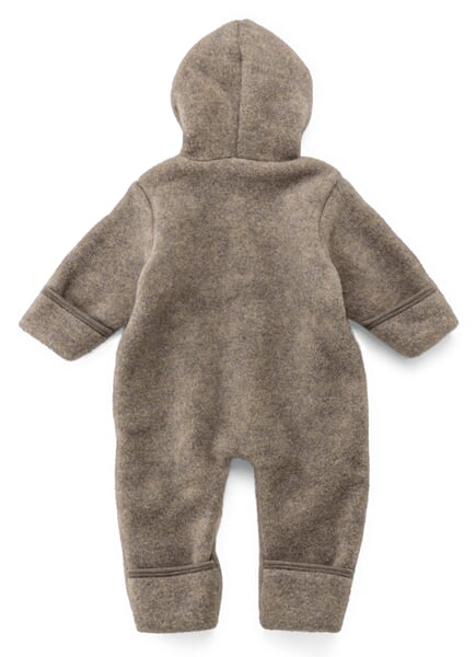 Kinder-Overall Schurwollfleece Braunmelange