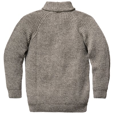 Herrenpullover Schalkragen, Naturmelange Manufactum
