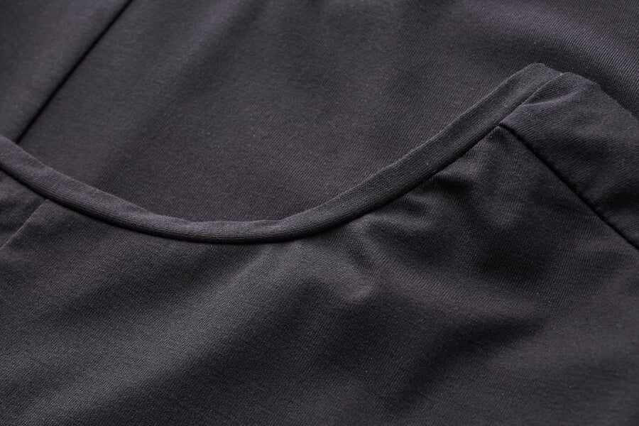 Yoga top lange mouw Zwart, close-up