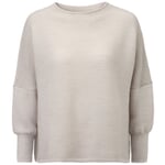 Women's sweater horizontal rib Natural
