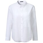 Dames blouse afgeronde zoom Wit