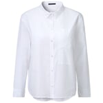 Women's blouse rounded hem White