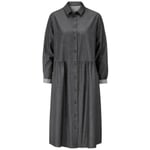 Ladies buttoned blouse dress Anthracite